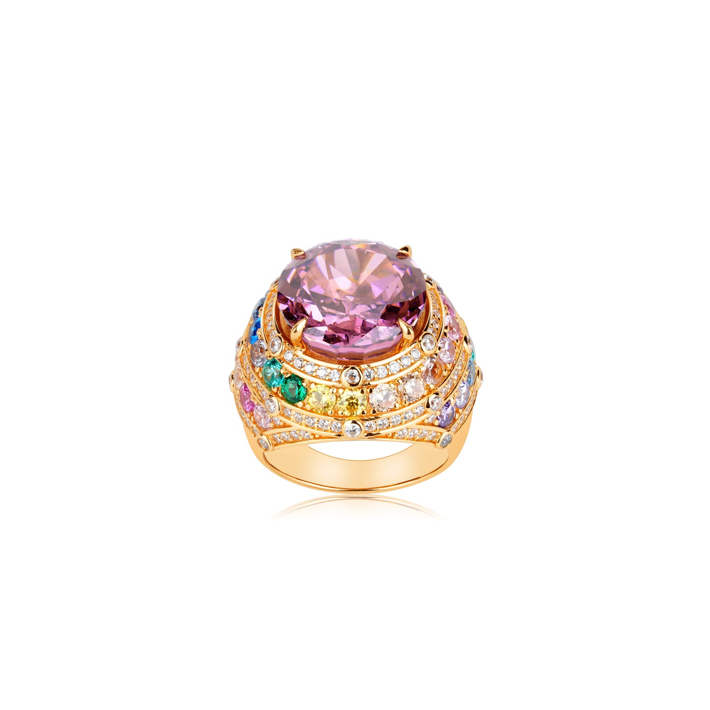 Limited edition："Elegant Luxury Purple Rainbow Ring."