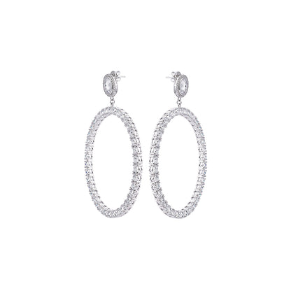 Wedding collection: exquisite white Pigeon egg XXL round earrings