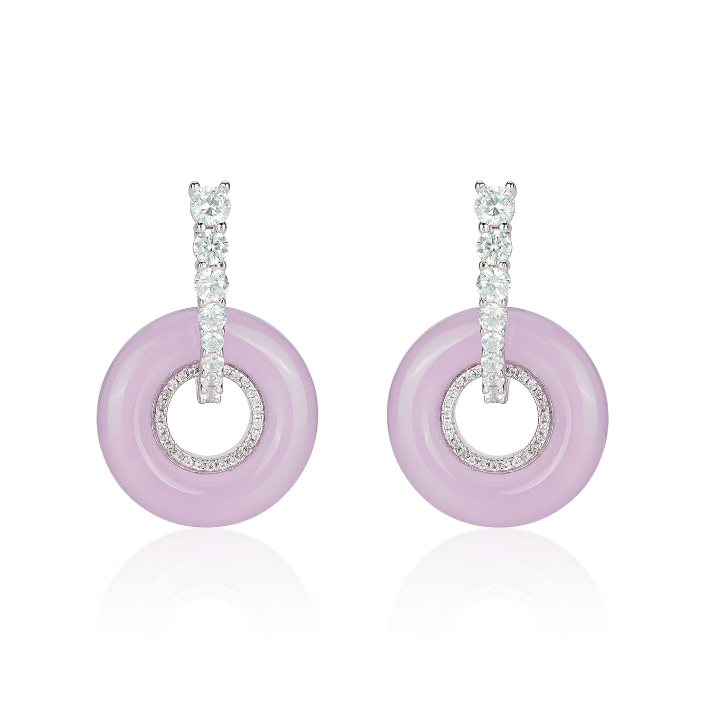 Promotion design: Pinkish purple chalcedony "Donut" earrings