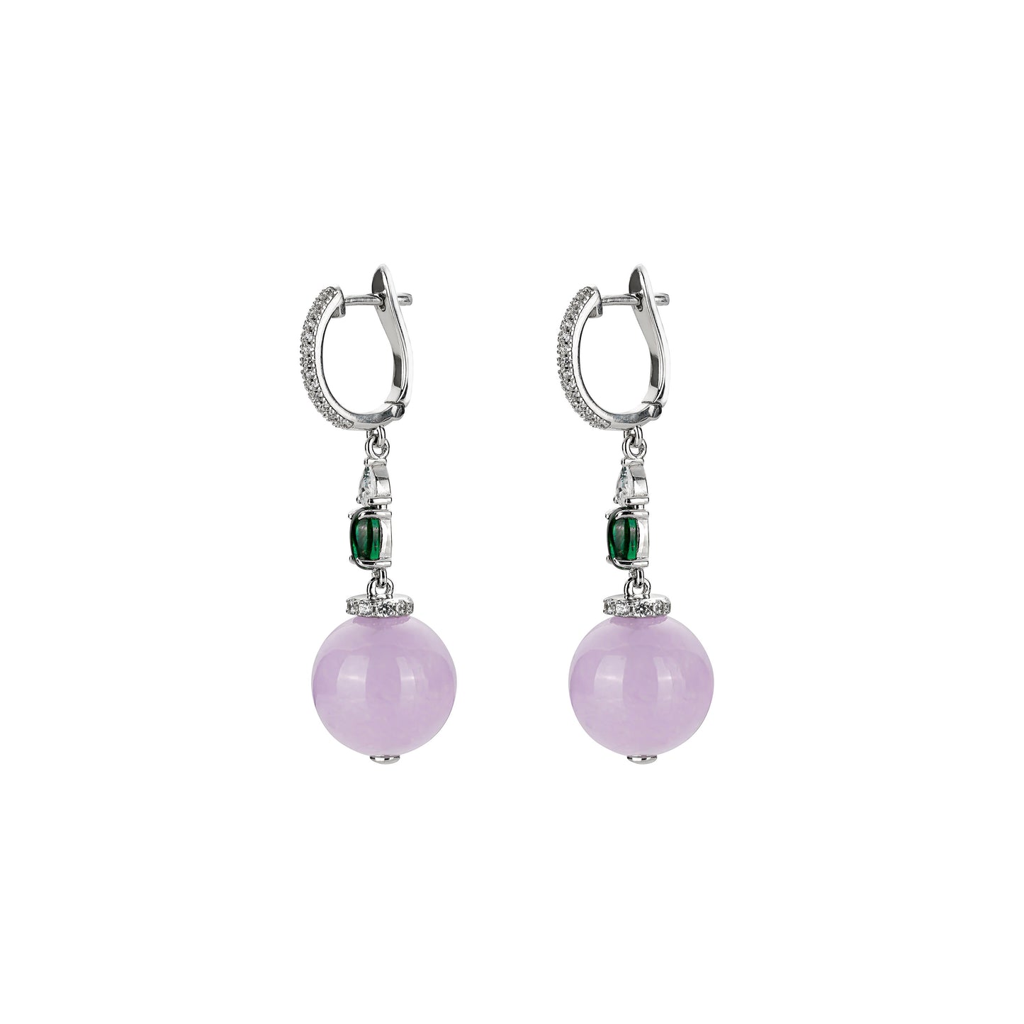 Icy Pinkish purple chalcedony "Easter Egg" Bead dangle earrings