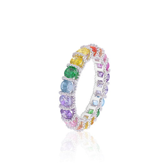 Promotional design Rainbow eternity ring, sterling silver