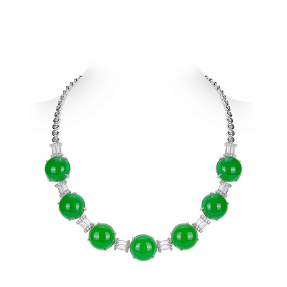 Limited: Temperament Luxury Ice Green Qingshan Dai Tennis necklace