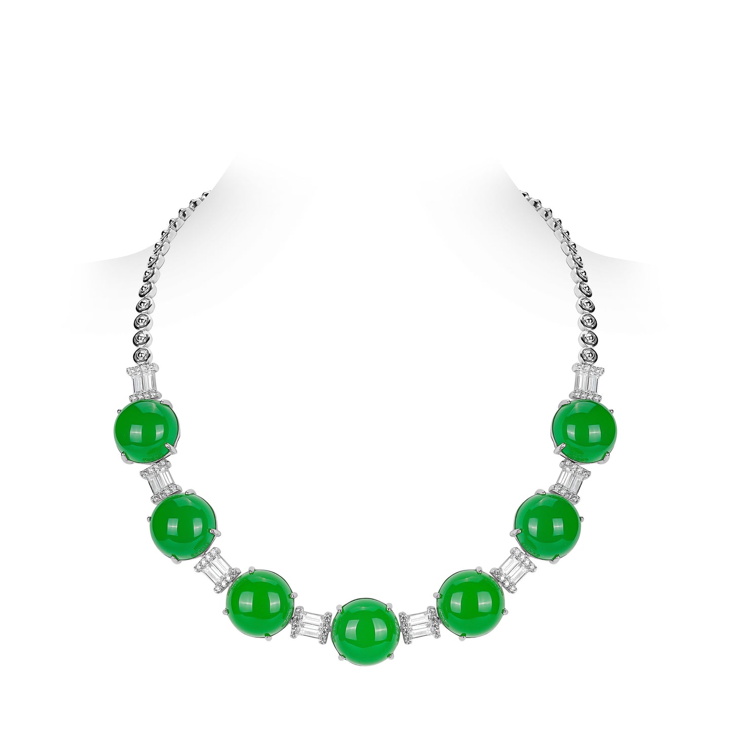 Limited: Temperament Luxury Ice Green Qingshan Dai Tennis necklace