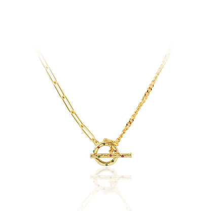 18K Yellow Gold plating interlocking versatile chain