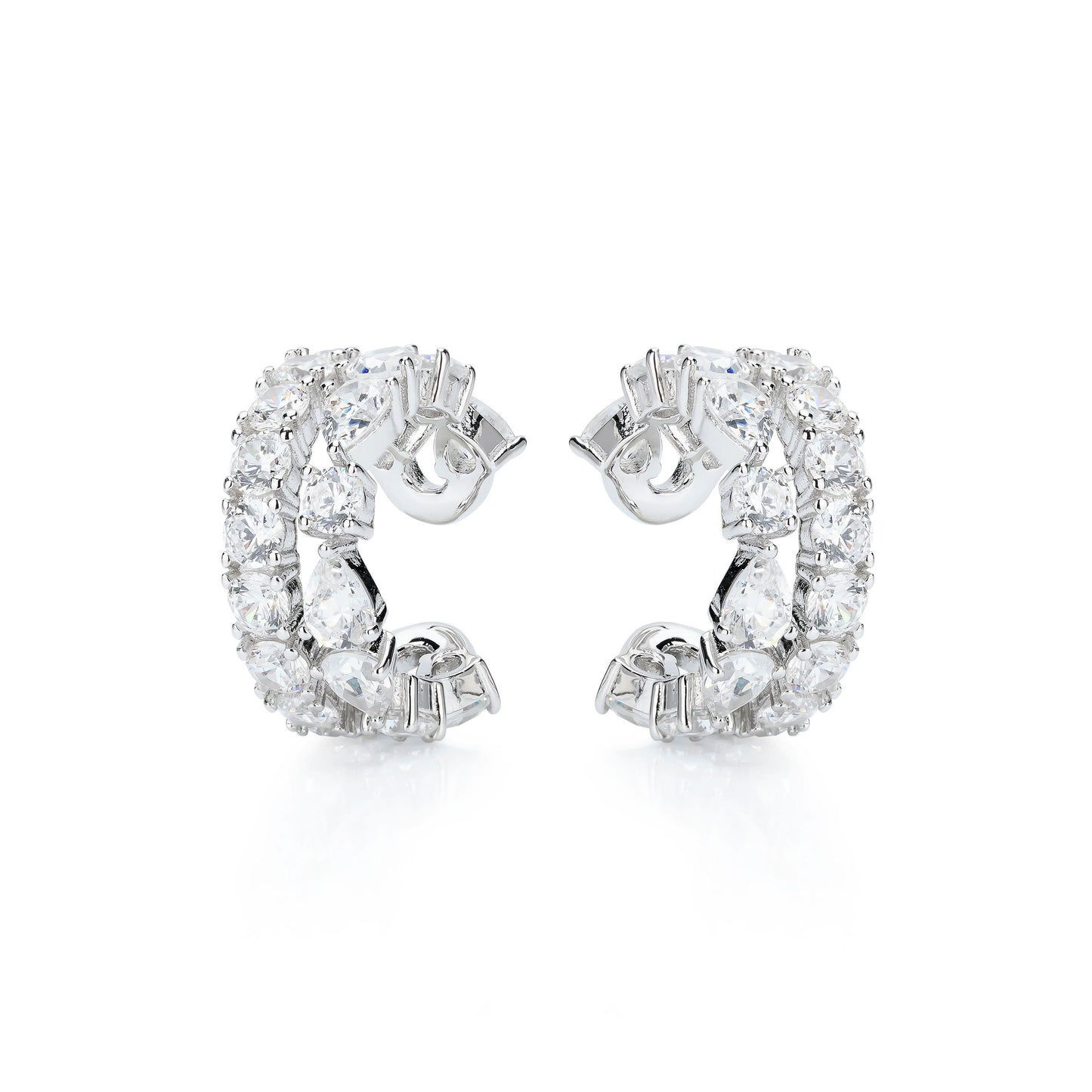 Minimalist collection：Mixed-cutting irregular 2 lines Ear bone Clips