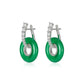 Promotion design: Green chalcedony "Donut" earrings