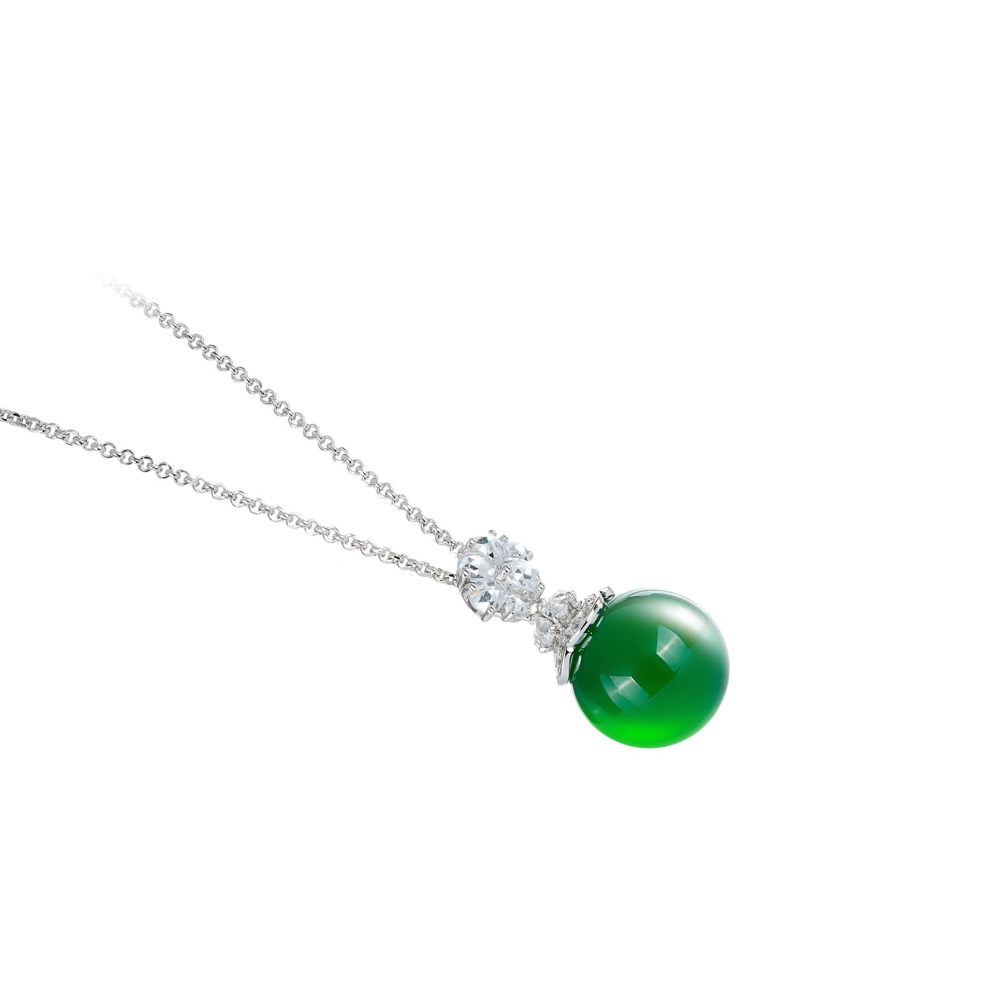 Promotion design: Green chalcedony "Easter Egg" flower Pendant