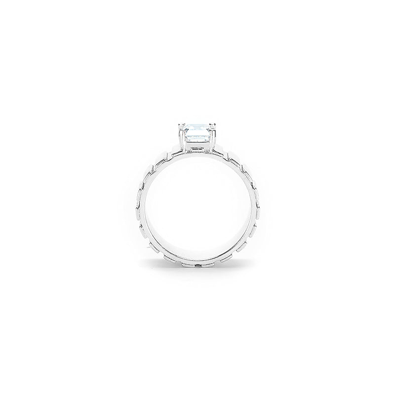 Promotion Wedding collection: Asscher-cut wide band ring