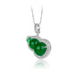 Green chalcedony Lucky oblique "Hulu" Pendant