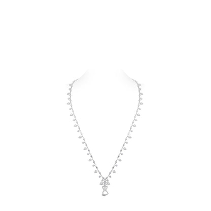 Multi-purpose Clear diamond color Lab created stones designer necklace