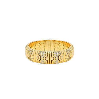 Luxury Minimalist Designer piece: Versatile Golden Elastic wide band Bangle