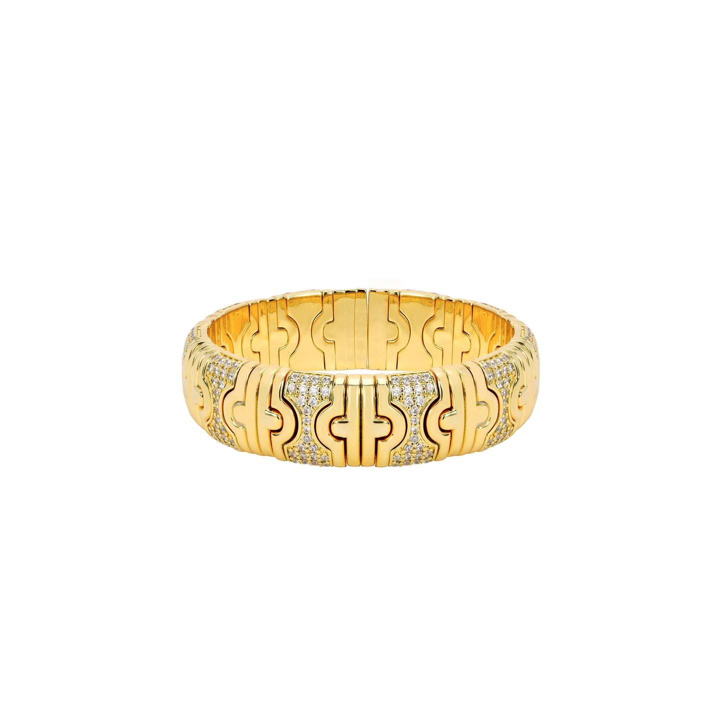 Luxury Minimalist Designer piece: Versatile Golden Elastic wide band Bangle