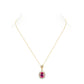 Golden time collection: Retro court style "Rose-Red Pigeon Egg" detailed Pendant/Necklace