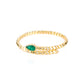 Luxury Minimalist Designer piece: Emerald color Elastic Snake Bangle