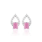 Promotional design: Pink rectangular four claw hollow earrings