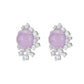 Icy Pinkish purple chalcedony "Easter Egg" modern earrings