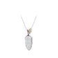 Icy chalcedony carved White Leaf detailed butterfly pendant