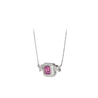 Promotion Christmas design: Modern "Rose red cube with stars Necklace"