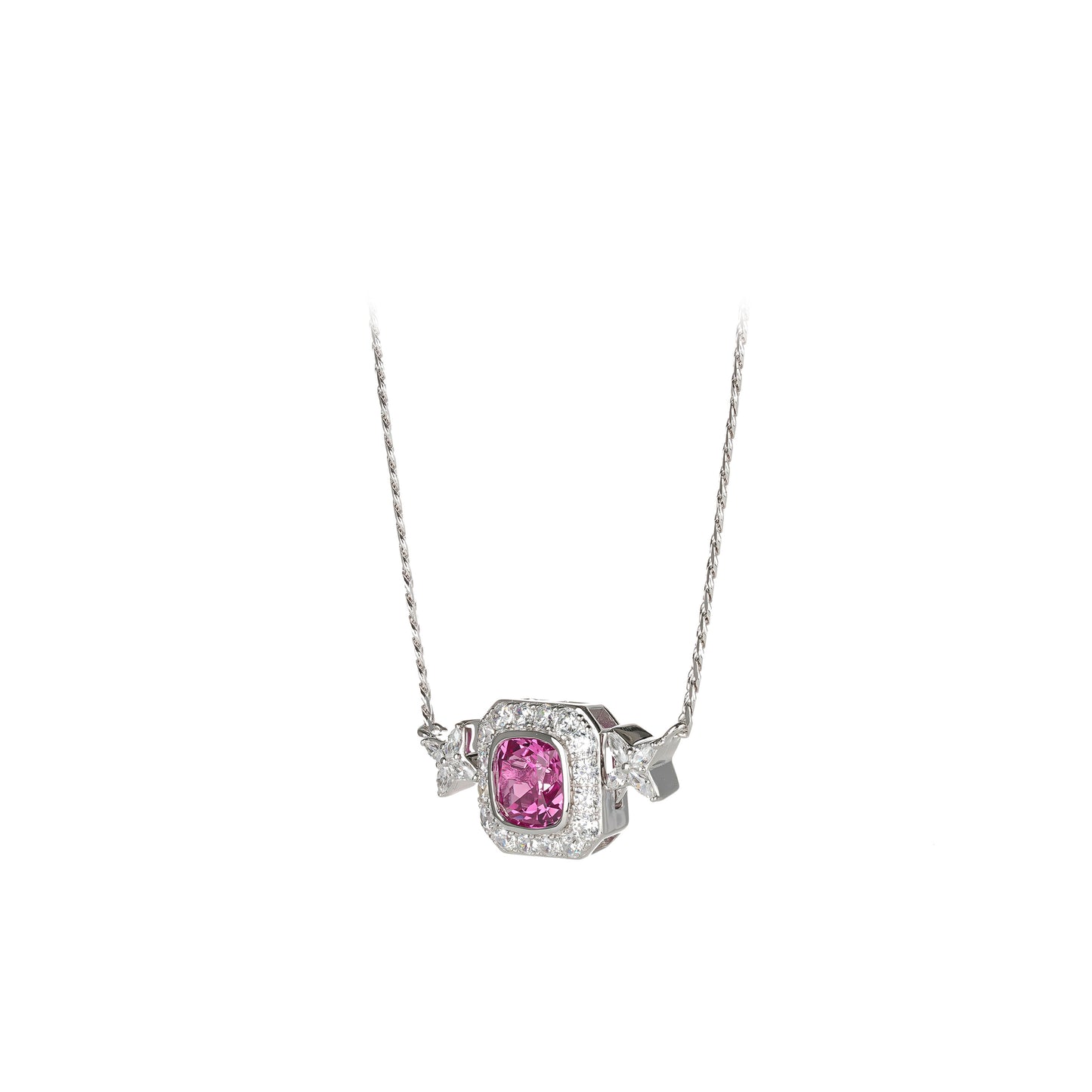 Promotion Christmas design: Modern "Rose red cube with stars Necklace"