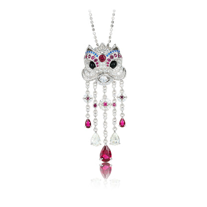 "Lion Dance Fringe Pendant"