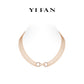 Rose-gold Fever collection: "Loop by Loop Multi-Layered Bubble Chain" Collar Necklace