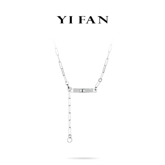 Summer Vibes collection: Modern "Dazzling Lock" Unique chain Necklace (Unisex)