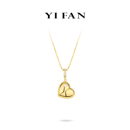 Pre-order Minimalist collection: Multi-purpose "CNC engraved Golden Heart & Egg" Unique Pendant/Necklace (Unisex 2 ways to wear)