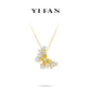 Animal collection: Modern Brushed "Dazzling Butterfly" artistic Pendant Necklace