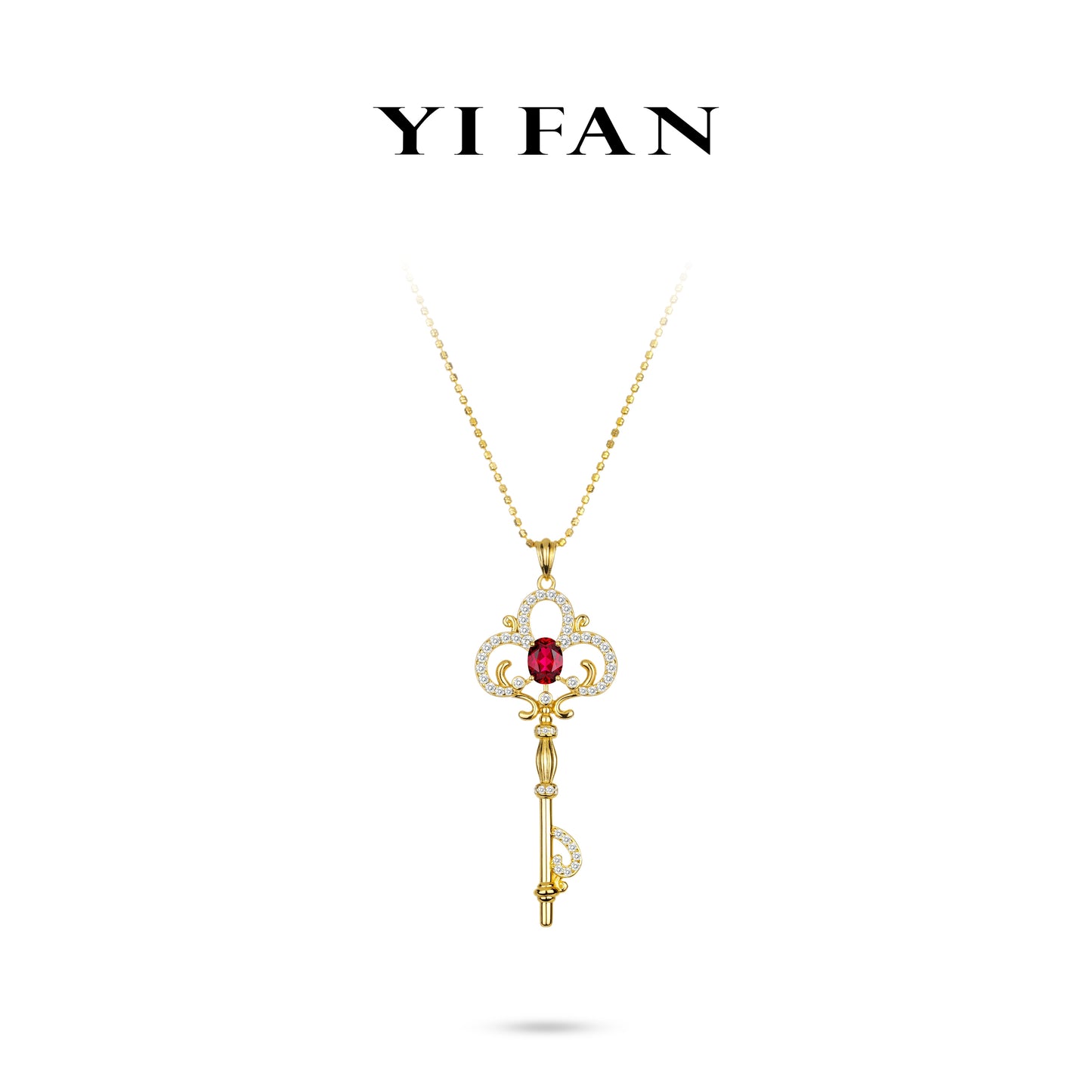 Ruby color collection: "Red Pigeon-egg Hollow Key" exquisite Pendant/Necklace