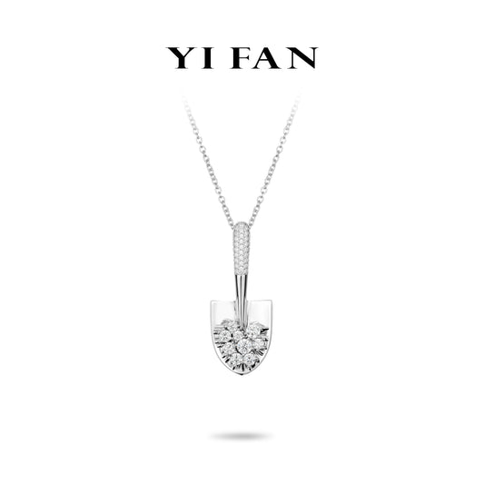 Limited edition: Modern "A Shovel of Diamonds" Unique Pendant/Necklace (Unisex)