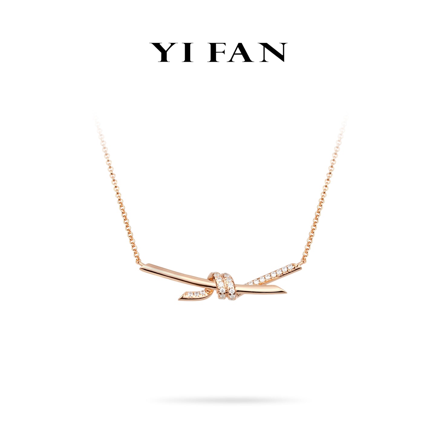 Rose-gold Fever collection: Modern "Thorn Smile" delicate Necklace