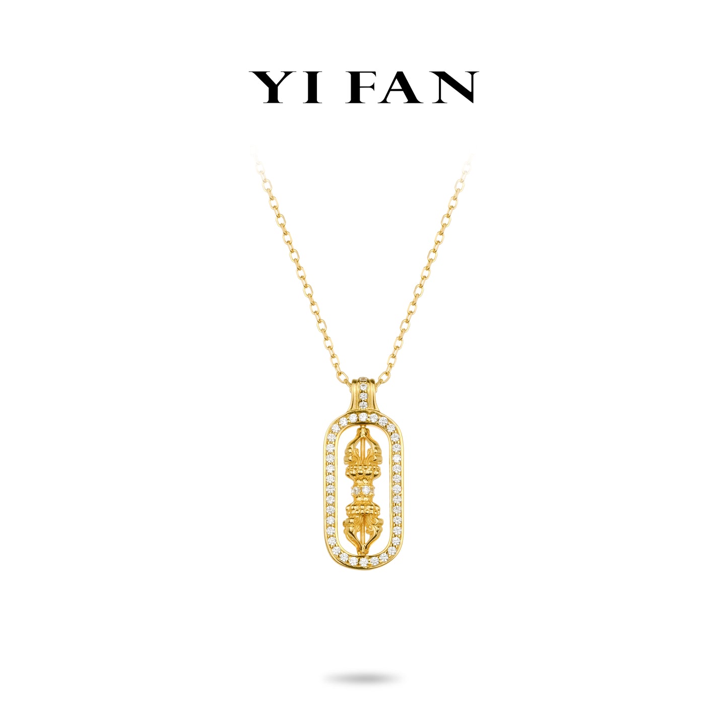 Welfare Exclusive: Golden "Hollowed Vajra Dorje Pestle" delicate Pendant Necklace (Unisex)