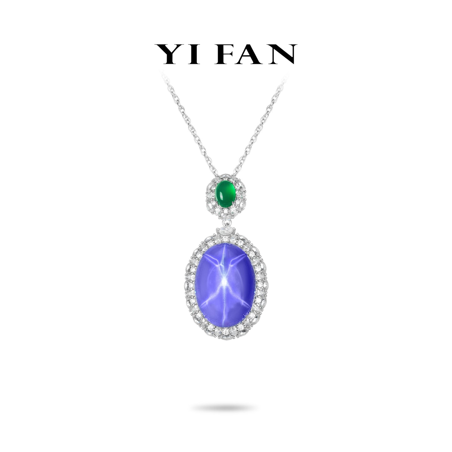 Enchanted Violet Collection: Luxury "Purple-Green Starlight Dual-Gem" exquisite Pendant/Necklace