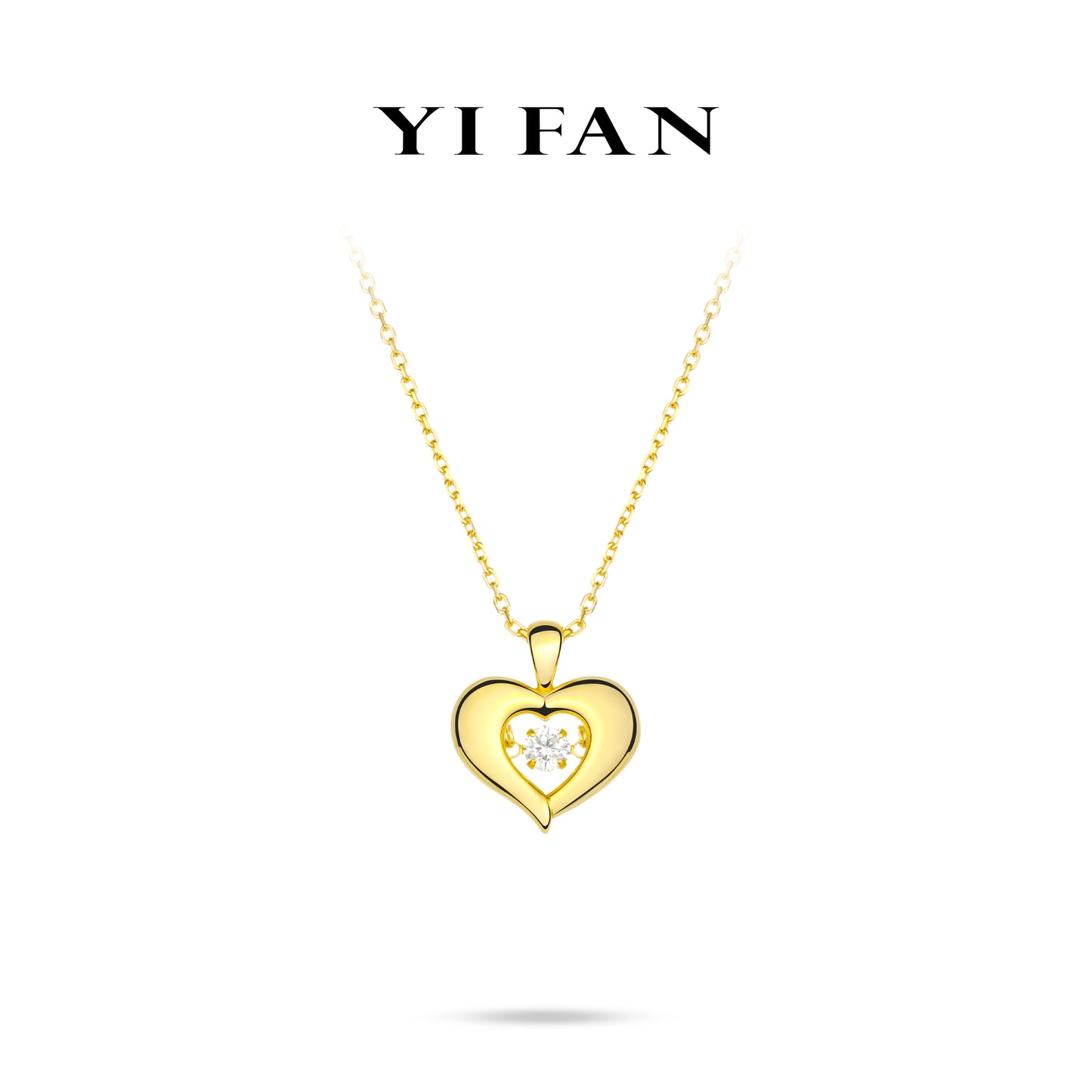 Golden time collection: Brilliant "Golden Flipped Heart" delicate Pendant/Necklace