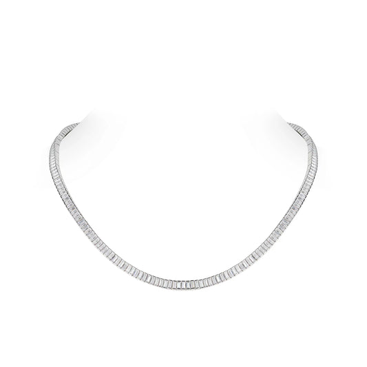 Bespoke customized design: Emerald-cut tennis necklace