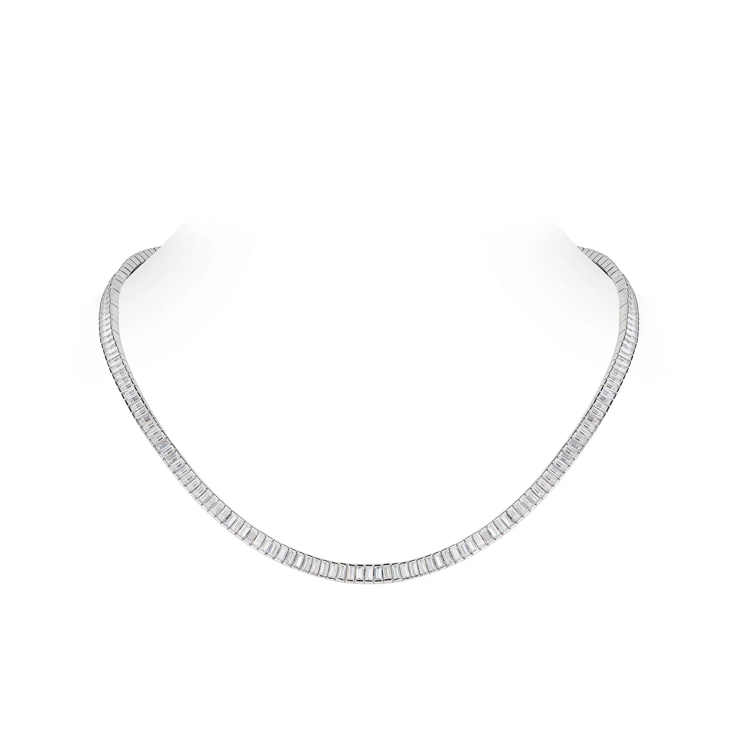 Bespoke customized design: Emerald-cut tennis necklace
