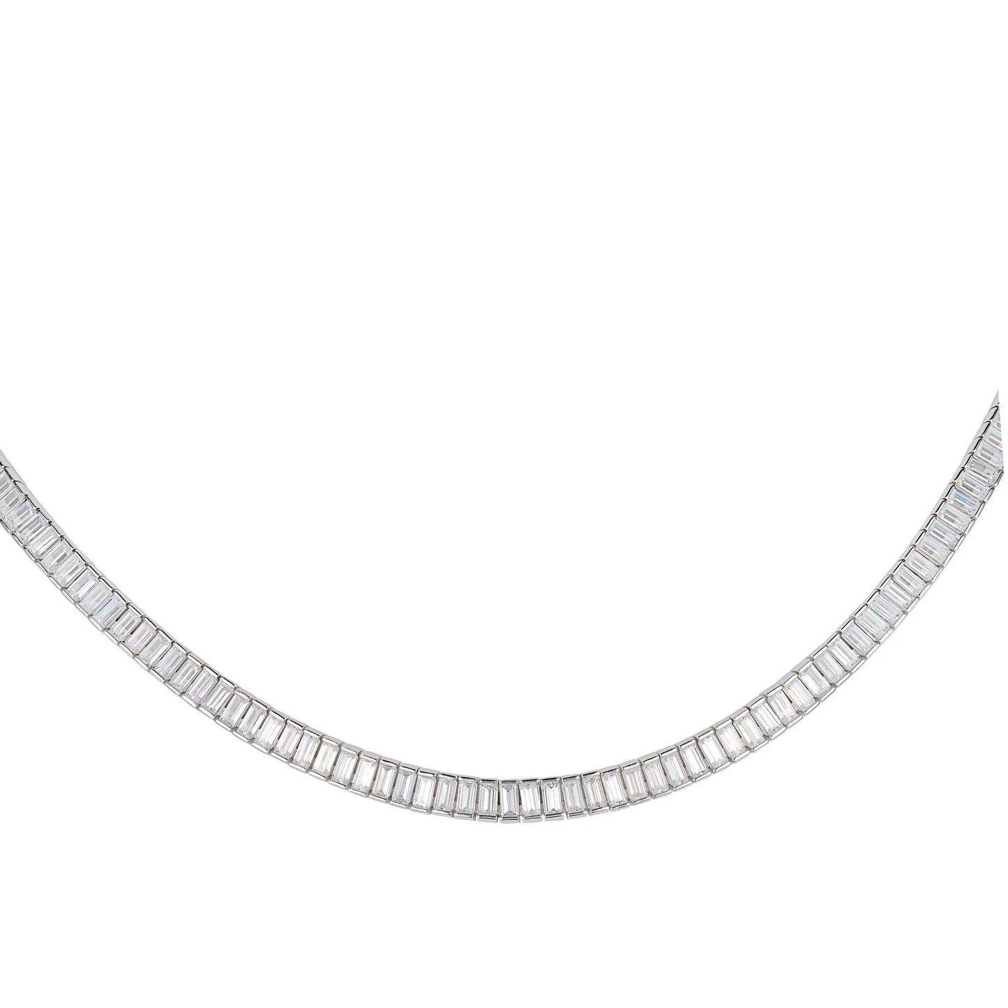 Bespoke customized design: Emerald-cut tennis necklace