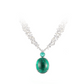 Limited Christmas collection: Modern Exquisite Green Pigeon Egg White Tennis Necklace