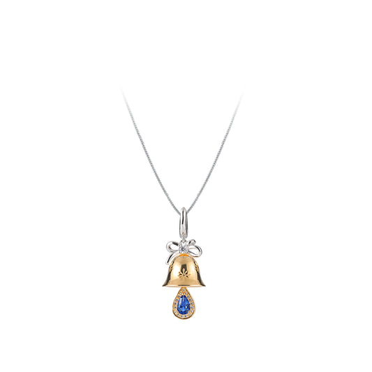 Christmas Blue Waterdrop Bell necklace
