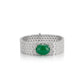 Limited edition：Green Jadeite Oval wide Silk Bracelet