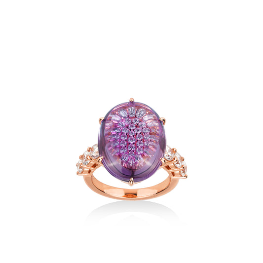 High jewelry Limited edition：Mystic Purple Unique "Spiritual" Ring