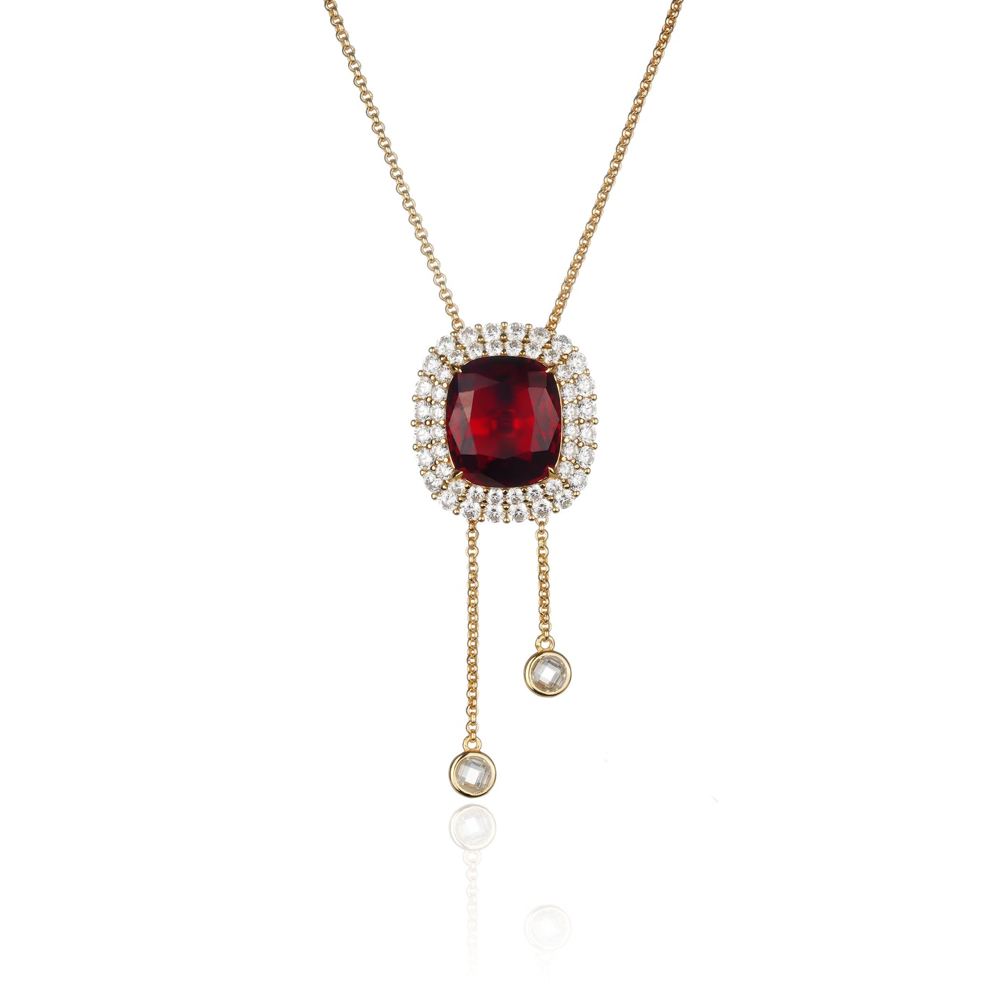 High Jewelry collection：Pigeon blood Red Long Necklace