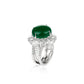 Innovative 2-in-1 Green chalcedony "Donut" ring with unique guard