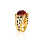 High Jewelry collection：Red Sugarloaf Cut "Leopard Print " Ring