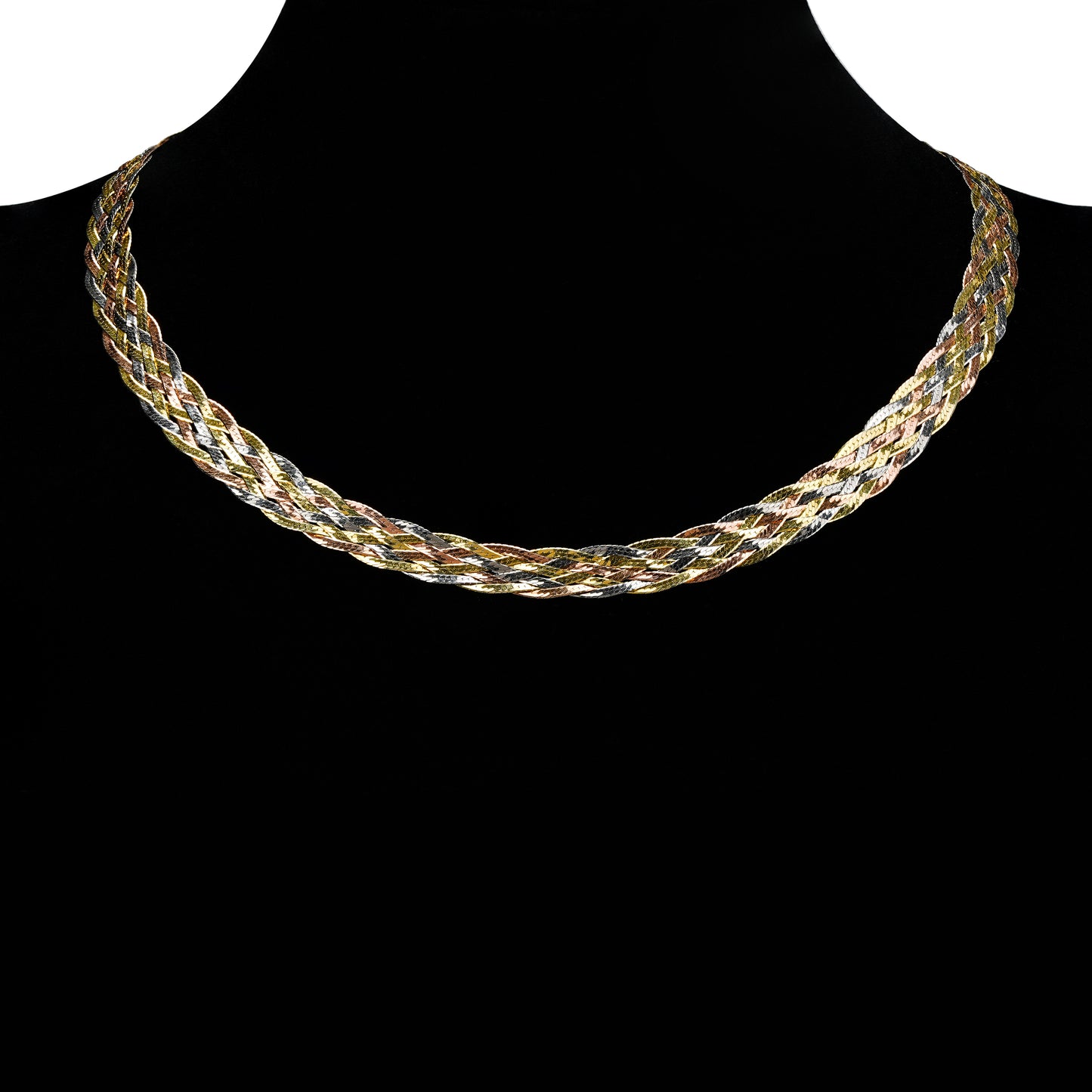 Italian Tricolor Woven Collar Necklace