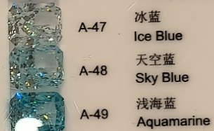 Bespoke customized design: Bezel-setting Brilliant-cut "3 shades of Blue" （Gradiant, irregular) tennis necklace