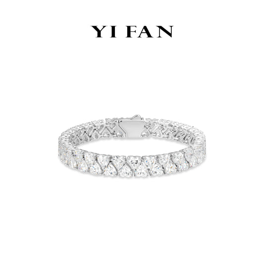 Pre-order High Jewelry collection: Luxury "Two-Way Efforts Love Hearts" detailed Tennis Bracelet