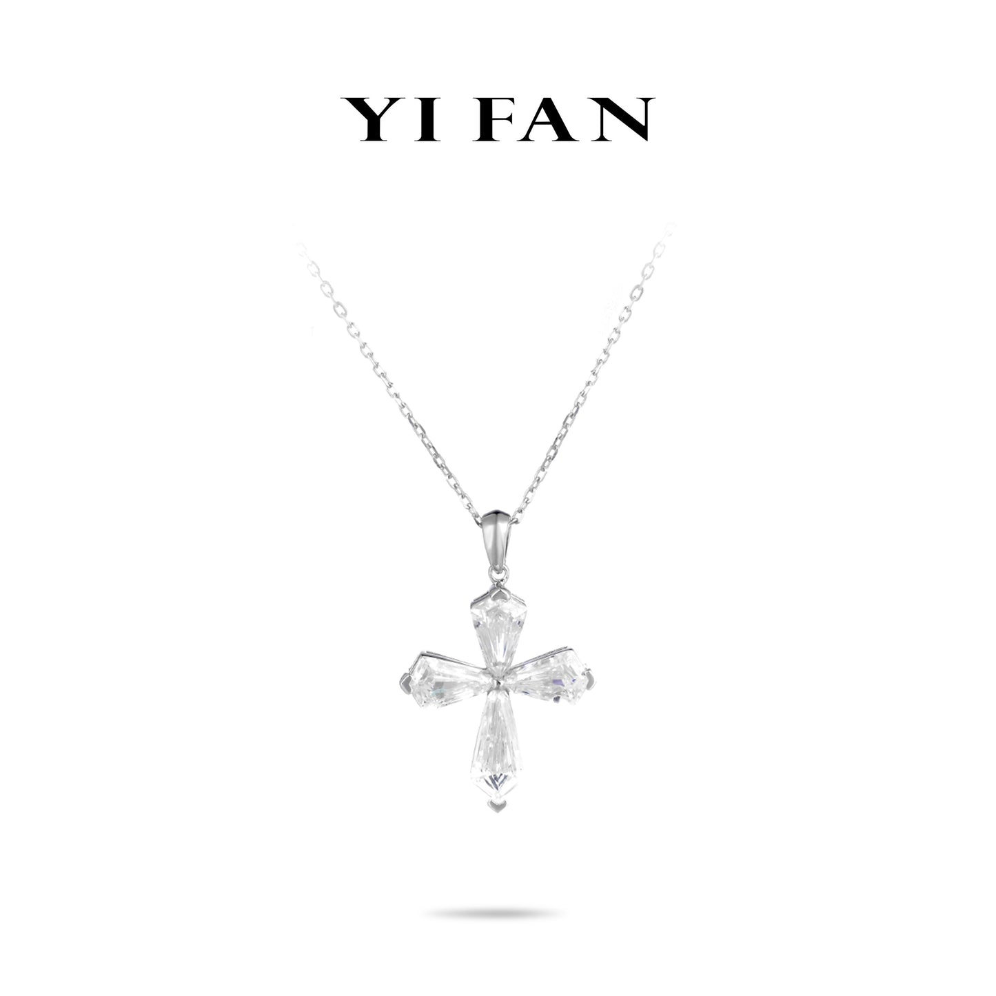 Summer Vibes collection: Unique cut "Icy Cross" delicate Pendant Necklace