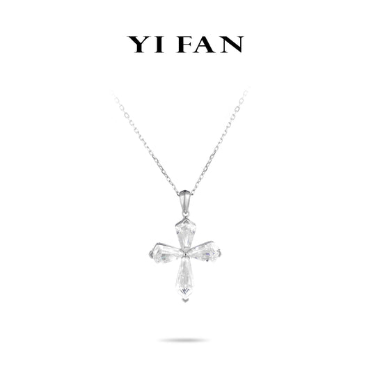 Summer Vibes collection: Unique cut "Icy Cross" delicate Pendant Necklace