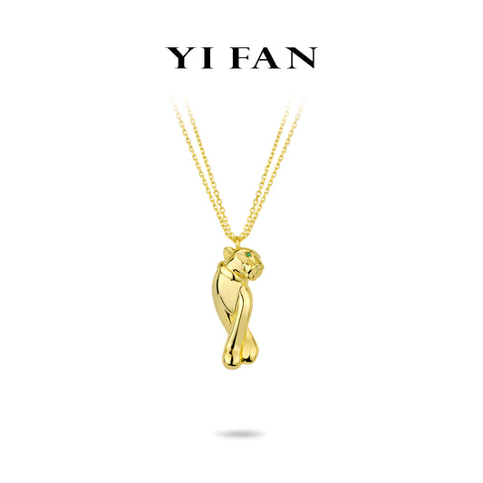 Animal collection: Modern "Golden Leopard" detailed Pendant/Necklace